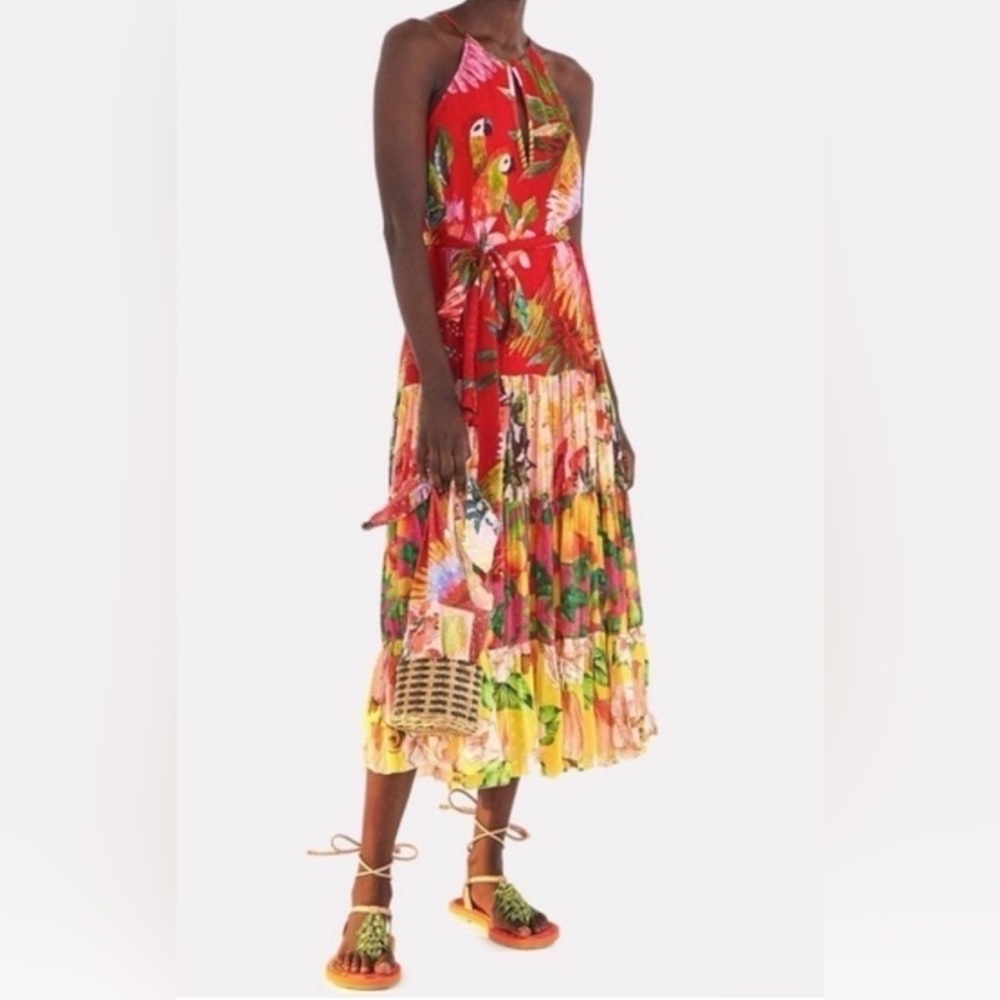 NWT Farm Rio-Macaw Mix Sleeveless Midi Dress Multi-L